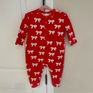 NWOT Hanna Andersson Red and White Bow Onesie Outfit